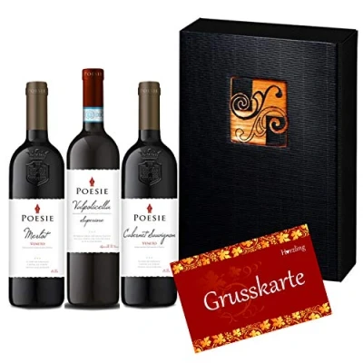 Abbildung von 3er Rotwein Geschenk Set &quot;Poesie Red&quot; aus dem Veneto (3 x 750 ml)