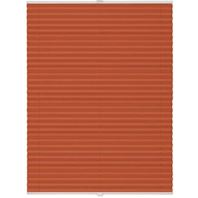 Abbildung von ondeco Plissee nach Maß für alle Fenster innen Montage in Glasleiste mit Spannschuh Sonnenschutz Rollo Sichtschutz Blickdicht Orange B: 71 80 cm, H: 101 150 cm