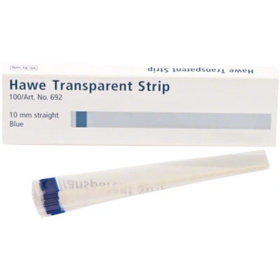 Abbildung von Hawe Transparent Strips 10mm breit, 10cm lang, blau 100