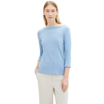 Abbildung von TOM Tailor Langarmshirt, Damen, Größe: 42, Light fjord blue