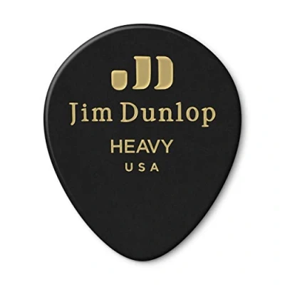 Abbildung von JIM DUNLOP Plektrum Genuine Celluloid Teardrop, 12 Stück, Schwarz, Stark