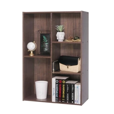Abbildung von Iris Ohyama Bücherregal, 5 Etagen, 60cm breit, Braun, Vielseitig, Modular, Offenes Regal, Für Wohnzimmer, Büro, Schlafzimmer, Platzsparend, Bücher, CD, Dekor, Einfacher Aufbau, CX 23C