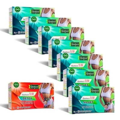 Abbildung von Qualuca, Silhouette &amp; Detox Komplex 60 Tage (7x + 1x Detox) Tee 8er Set 160 Teebeutel