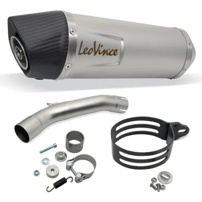 Abbildung von Endschalldämpfer LeoVince SLIP ON SBK LV ONE EVO, Edelstahl, Carbon Kappe, mit Zulassung für Beta RR 4T 125 LC/Motard