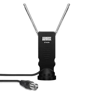 Abbildung von DVB T/DVB T2 HD H.265 TV Antenne August DTA220 Mini Zimmerantennte mit Saugnapf Digitale Innen &amp; Außenantenne für T Receiver/DAB/FM Radio/Fernseher integriertem Tuner/Sticks