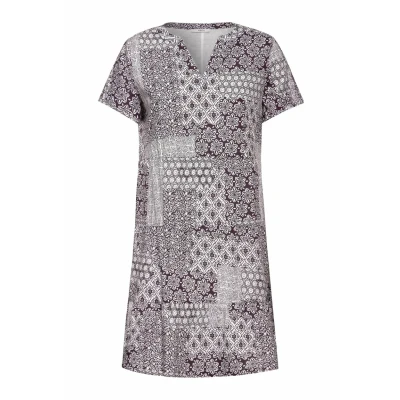 Abbildung von Cecil Patchwork Freizeitkleid, Damen, Größe: Large, Weiß