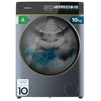 Abbildung von Cecotec Waschmaschine 10kg Frontlader Autodosis Bolero DressCode 10900 Autodose Inverter FullColor Ice Blue A 1400 U/min, geringer Energieverbrauch, Bildschirm 10,3&quot;, 11 Prog, Plus