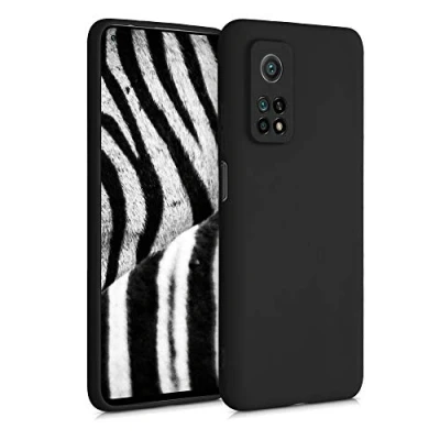 Abbildung von kwmobile Hülle kompatibel mit Xiaomi Mi 10T / Pro weiches TPU Silikon Case Cover geeignet für kabelloses Laden Schwarz matt