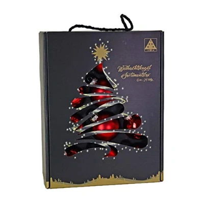 Abbildung von RIFFELMACHER &amp; WEINBERGER Weihnachtsbaumkugel &quot;Weihnachtsdeko rot, Christbaumschmuck, Christbaumkugeln Glas&quot;, (Set, 24 St.), Ø ca. 6 cm, aus Glas, mit praktischer Aufbewahrungsbox