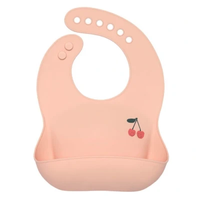 Abbildung von LÄSSIG Baby Silikon Lätzchen Kleinkinder mit Auffangschale spülmaschinengeeignet/Happy Fruits Cherry