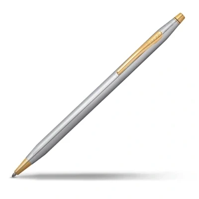 Abbildung von Cross Classic Century Kugelschreiber Medalist (Drehmechanik, mit 23 Karat goldplattierten Beschlägen, Strichstärke: Mittel) chrom
