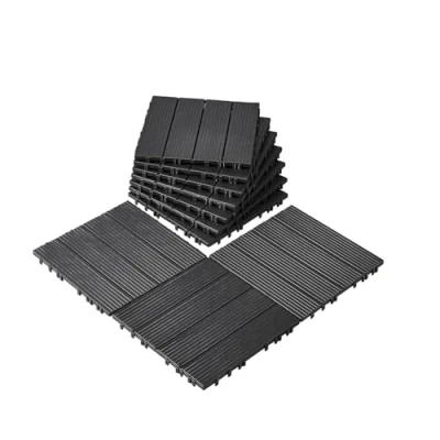 Abbildung von VEVOR 10x Terrassenfliesen Klickfliese Balkonfliesen Fliesen 30x30cm Dunkelgrau