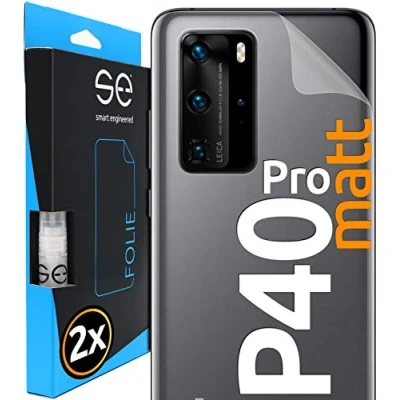 Abbildung von smart engineered [2 Stück] 3D Schutzfolien für die Rückseite kompatibel mit Huawei P40 Pro, transparenter, selbstheilender Schutz vor Schmutz und Kratzern, Backcover, kein Schutzglas