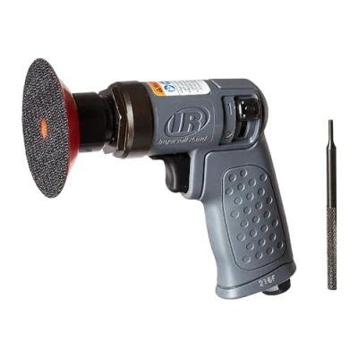Abbildung von Ingersoll Rand Mini Schwingschleifer Set 3128KA, Druckluft Exzenterschleifer besonders klein und kompakt zum Schleifen Polieren von Holz Metall
