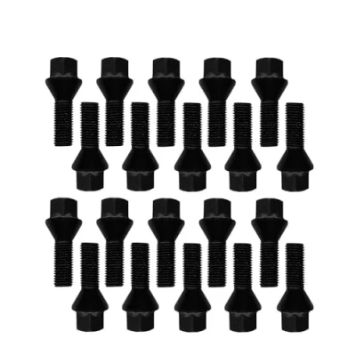 Abbildung von 20 Radschrauben Radbolzen Kegelbund schwarz M12x1,5 39mm