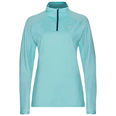 Abbildung von Odlo Damen Laufoberteil mit Reißverschluss ESSENTIAL CERAMIWARM, polynya, XL
