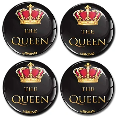 Abbildung von Biomar Labs® 4 x 55mm Aufkleber 3D Silikon The Queen Für Radkappen Nabenkappen Radnabendeckel Rad Nabendeckel A 4955