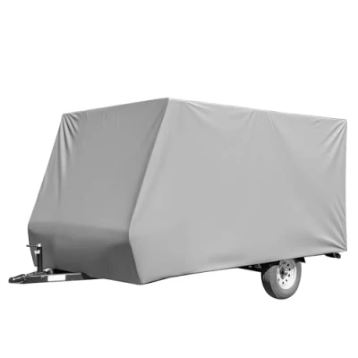 Abbildung von Wiltec Wohnwagen Schutzhülle Größe M 520x225x220 cm Plane Abdeckplane Caravan Wohnmobil Schutzplane Schutzhaube Abdeckung
