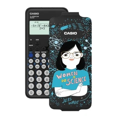 Abbildung von Casio FX 82SP CW Wissenschaftlicher Taschenrechner, mit Jess Wade, illustriert von Coco Escribano, empfohlen für den spanischen und portugiesischen Lebenslauf, 5 Sprachen, mehr als 300 Funktionen,