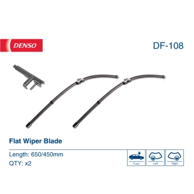 Abbildung von Scheibenwischer Denso Flat DF 108 Rahmenlos BMW: 5 Touring, Limousine, GT, ALPINA: B5 Touring