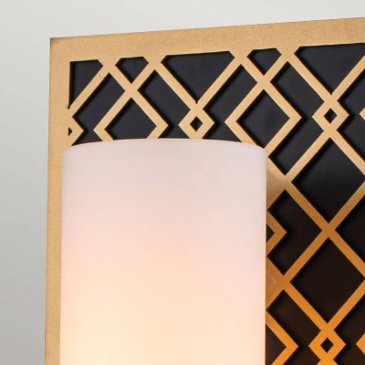 Abbildung von Elstead Lighting ZIGGY1 LG Badezimmerleuchte Wandleuchte ZIGGY E27 1x40W IP44 Stahl Gold lackiert, Glas H:34.3cm B:15.2cm dimmbar