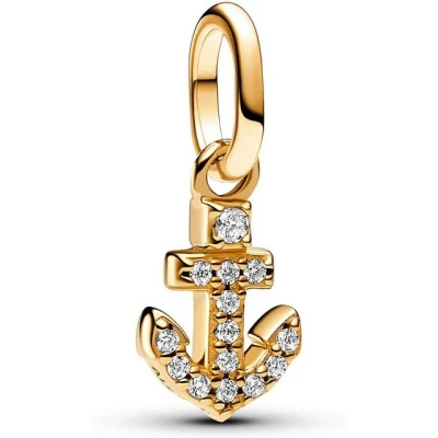 Abbildung von Pandora Charm Einhänger Me Mini Anhänger Damen Anker Zirkon Vergoldet 763369C01