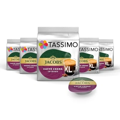 Abbildung von Tassimo Kapseln Jacobs Caffè Crema Intenso XL, 80 Kaffeekapseln, 5er Pack, 5 x 16 Getränke