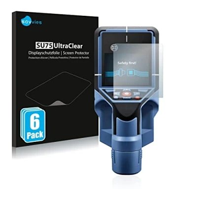 Abbildung von Savvies 6 Stück Schutzfolie für Bosch D tect 200 C Wallscanner Displayschutz Folie Ultra Transparent