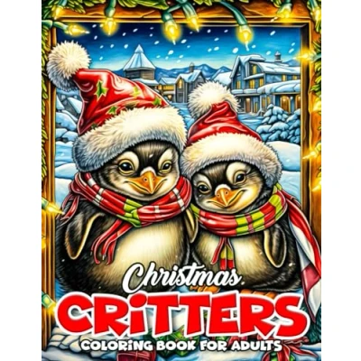 Abbildung von Christmas Critters Coloring Book for Adults: Delight in 50 Illustrations Featuring Baby Animals, Festive Ornaments, and Holiday Scenes!