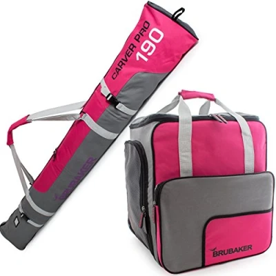Abbildung von Sporttasche Carver Pro Skitasche Kombi Set (2 tlg., reißfest und nässeabweisend), Skisack Skischuhtasche für 1 Paar Ski