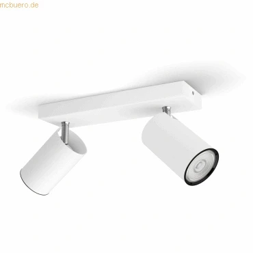 Abbildung von Philips myLiving Kosipo 2 er Deckenspots (2 x 5,5 W), elegante Deckenleuchte mit flexiblen Spots, GU10 Leuchte ohne Leuchtmittel, weiß