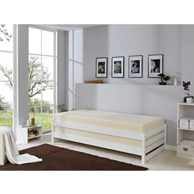 Abbildung von Ticaa Funktionsbett Massivholz Stapelliege Stapelbett Gästebett Kiefer