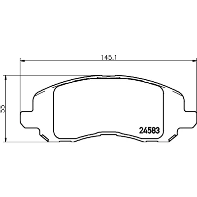 Abbildung von HELLA 8DB 355 013 491 Bremsbelagsatz mit akustischer Verschleißwarnung JEEP: Compass, Patriot, HYUNDAI: H 1 Cargo, DODGE: Caliber, Avenger Limousine