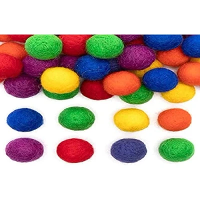 Abbildung von Baker Ross AX938 Regenbogenfarbene Filzkugeln für Kunst und Handwerk, Verzierungen zum Basteln, Lila, 56 Stück