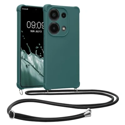 Abbildung von kwmobile Necklace Case kompatibel mit Xiaomi Redmi Note 13 Pro 4G Hülle Cover Kordel zum Umhängen Silikon Schutzhülle Petrol