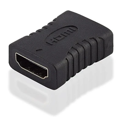 Abbildung von BestPlug HDMI Adapter, Buchse Kupplung weiblich auf vergoldet, High Speed, geeignet für 3D HD FullHD UHD 4K, Schwarz