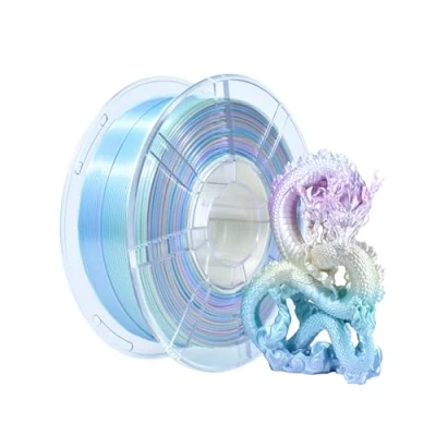 Abbildung von iBOSS Mehrfarbiges PLA+ Filament 1,75 mm, PLA Plus Seide Regenbogen 3D Drucker 1 kg (2,2 lbs), Farbwechsel Druck Filament, Macaron