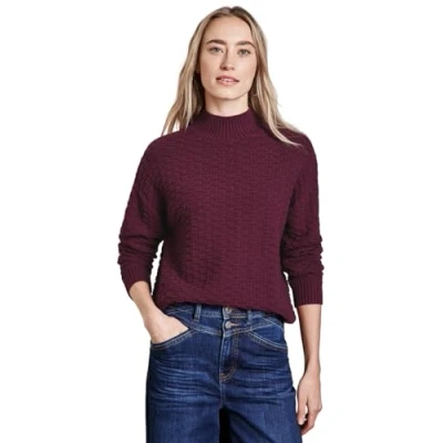 Abbildung von Street One Struktur Strickpullover, Damen, Größe: 42, Rot
