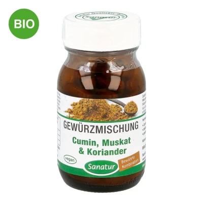 Abbildung von Cumin Muskat &amp; Koriander Gewürzmischung Kapseln