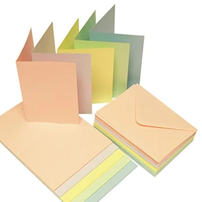 Abbildung von Craft UK 2307 5X7 verschiedene Pastellkarten und Umschläge, 40 Stück