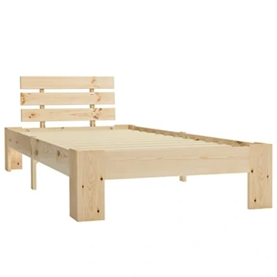 Abbildung von vidaXL Kiefernholz Massiv Bettgestell Holzbett Futonbett Einzelbett Massivholz Bett Bettrahmen Lattenrost Schlafzimmerbett 100x200cm