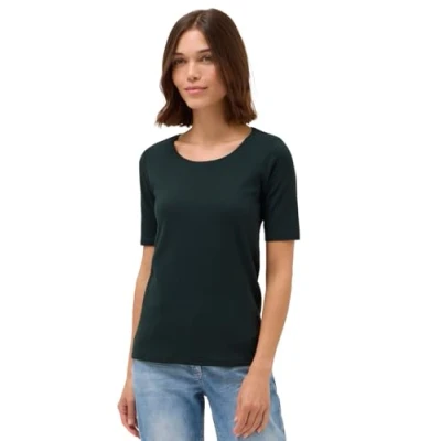 Abbildung von CECIL Damen 3116304 T Shirt in Unifarbe, Ink Green, Large