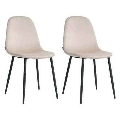 Abbildung von Mevsim Store Esszimmerstühle 2er Set Creme 100% Samt Luxuriöse Samtbezug Elegantes Design Komfortabler Wohnzimmersessel Edelstahl Küchenstuhl