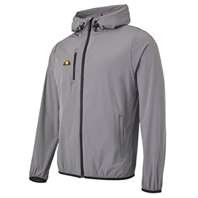 Abbildung von Ellesse Herren Losali Brusttasche Kapuze Full Zip Golfjacke Dark Grau L