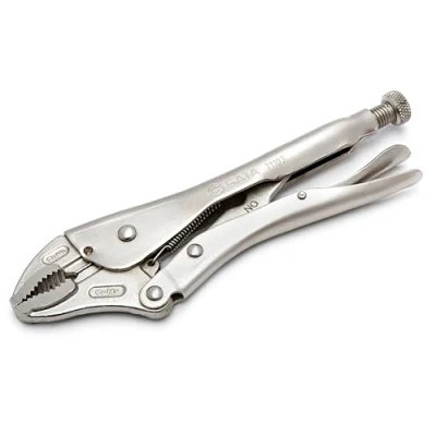 Abbildung von SATA ST71103ST, Grippzange, Feststellzange mit gebogenen Backen und integriertem Drahtschneider 245 mm/10 inch aus CR Mo Stahl