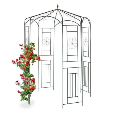 Abbildung von relaxdays Rosenbogen Rosenpavillon Metall, Grün