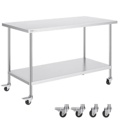 Abbildung von VEVOR Edelstahl Arbeitstisch Kommerzieller Vorbereitungstisch 762x1524mm Hotel
