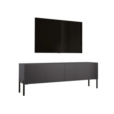 Abbildung von 3E 3xE living.com TV Schrank in Anthrazit mit Beinen Schwarz, A: B: 140 cm, H: 52 T: 32 cm