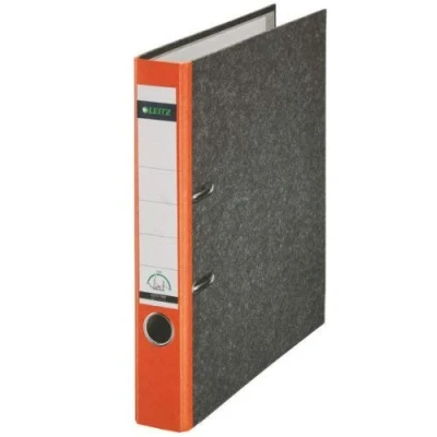 Abbildung von Leitz Qualitäts Ordner, 20er Pack, das Original, DIN A4 Aktenordner schmal, 5 cm breit, Wolkenmarmor Papier, Recycling Ordner,Blauer Engel, Mit 180 Mechanik, Höchste Stabilität, Orange, 10505045