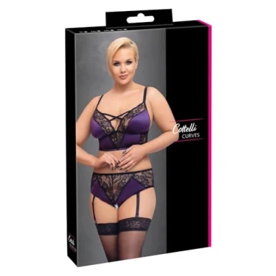 Abbildung von Bralette plus Straps Slip ouvert im edlen Mix aus Satin und Spitze